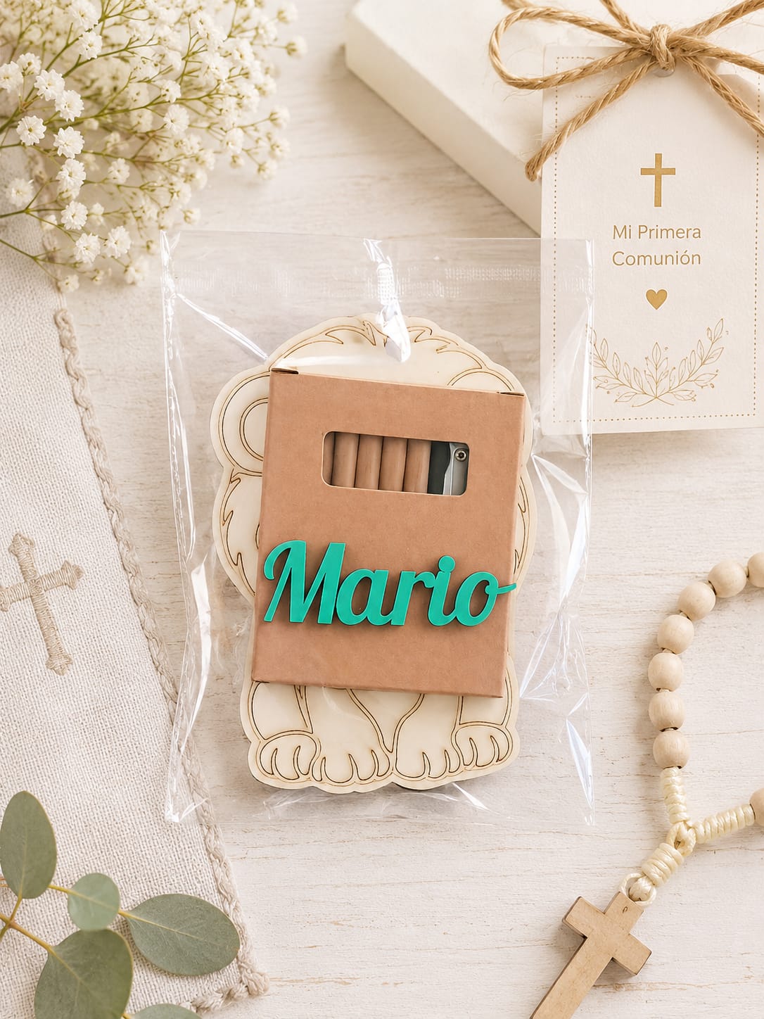 Detalle de comunión personalizado con nombre