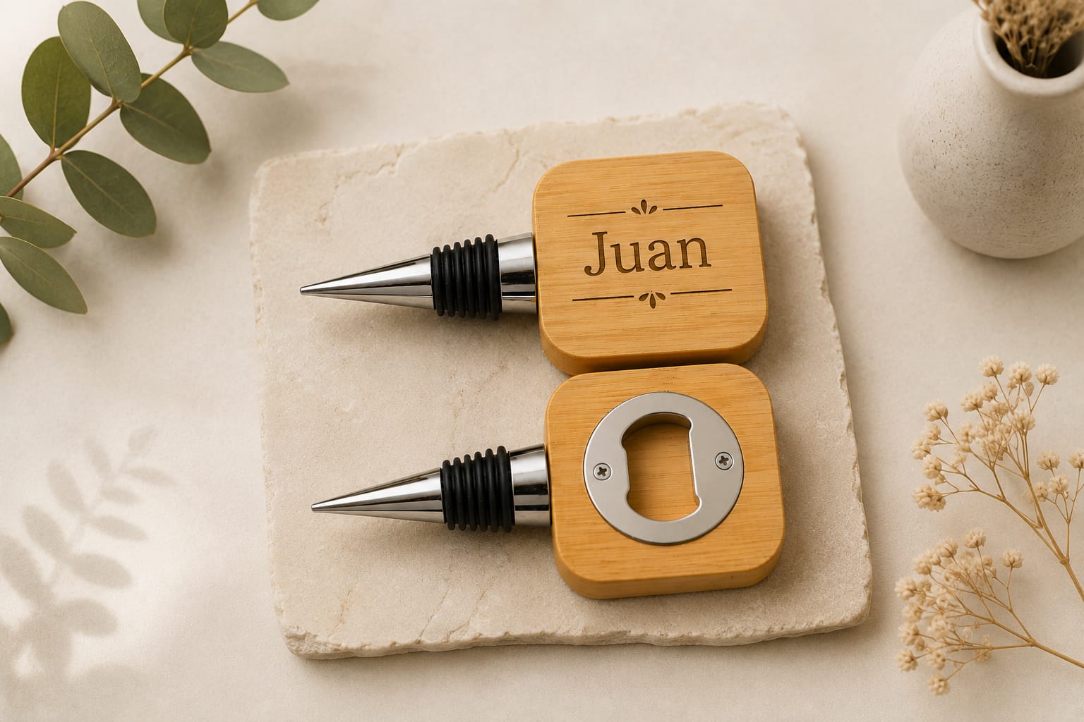 Set de tapones de vino personalizados